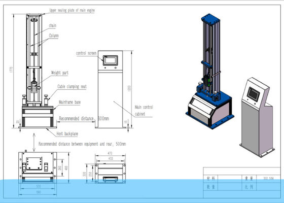 Het verticale Materiaal van de de Kabeltest van 20times/Min Impact Testing Machine Fiber Optische